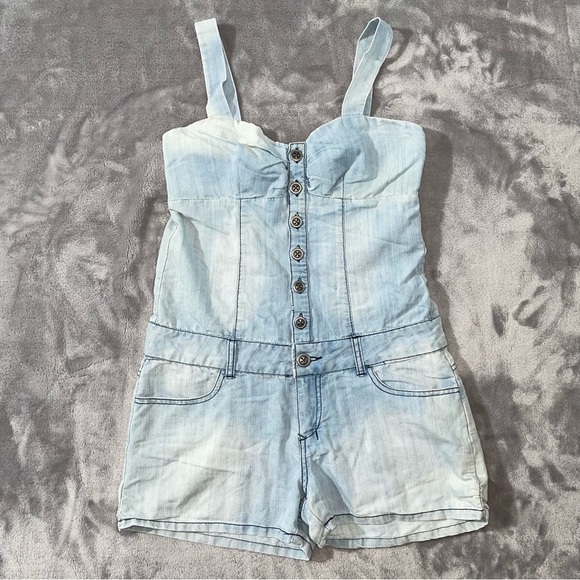 Noble Denim Shorts Overall Romper Size M. - Picture 1 of 7